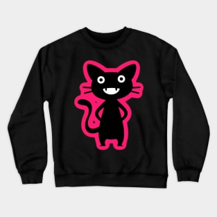 Pink and Black Cute Cartoon Cat Monster Crewneck Sweatshirt